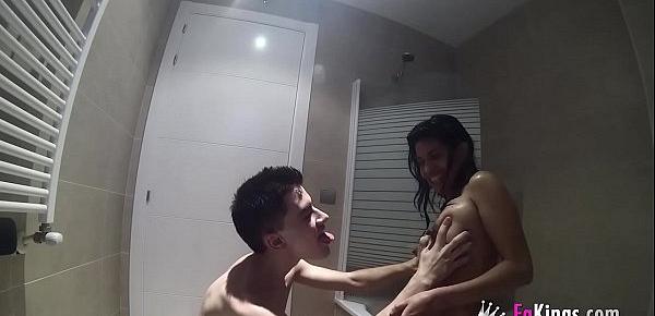  Hot Latina mommy breastfeeds lucky Jordi